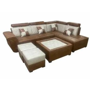 Plain Leather Sofa Set