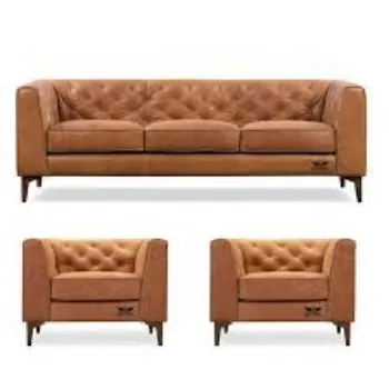 Plain Leather Sofa Set