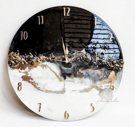 Epoxy Resin Marble Wall Clock
