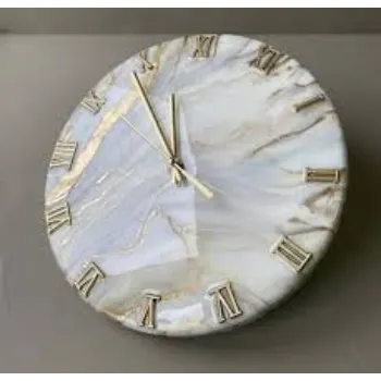  White and Golden Abstract Epoxy Resin Wall Clock