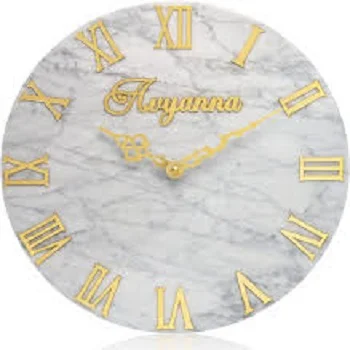  Avyanna White Natural Marble Clock 