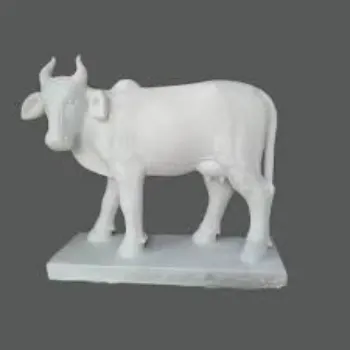 White Marble Cow Statue