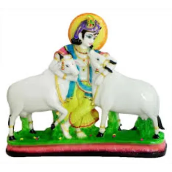 Kanha Ji Marble Cow Statue