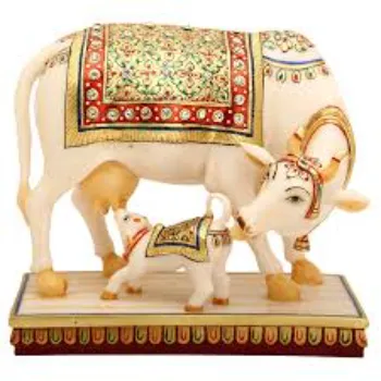  Kamadhenu Marble Cow Statue