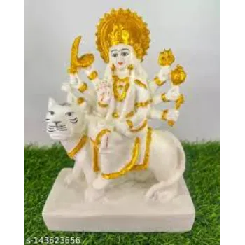 Sitting Marble Durga Statue 