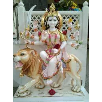  White Painted Goddess Durga Statue