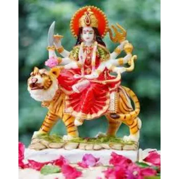  KRISHNAGALLERY1 Marble Dust Sherawali MATA Durga vasihno Devi Murti Statue 