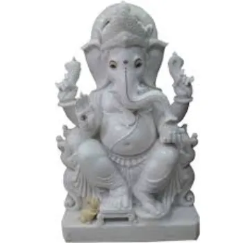  Ganesha White Marble Statue