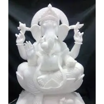 Vaibhav Moorti Art White Marble Ganpati Statue
