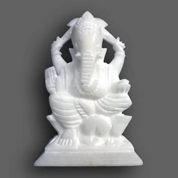 White Marble Ganesh Staue