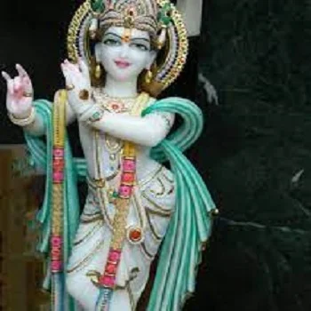 Colorfull Marble krishna Statue