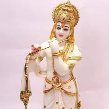  White Marble Krishna Statue
