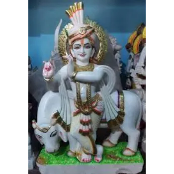  White Marble Krishna Statue