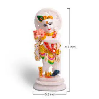  White Marble Krishna Statue