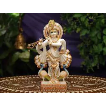  White Marble Krishna Statue