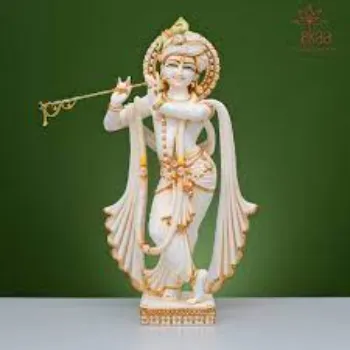 White Marble Krishna Statue