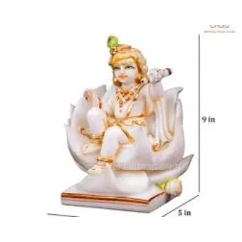  White Marble Krishna Statue