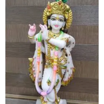  White Marble Krishna Statue