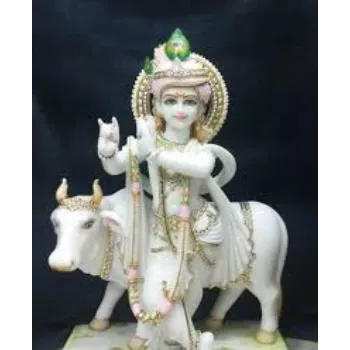  White Marble Krishna Statue