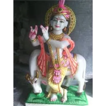  White Marble Krishna Statue