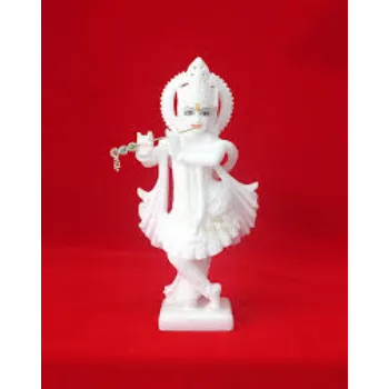  Pure White Marble Krishna Statue