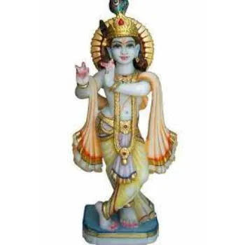  Multicolor Marble Krishna Statue 