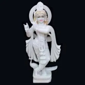  White Marble Krishna Statue