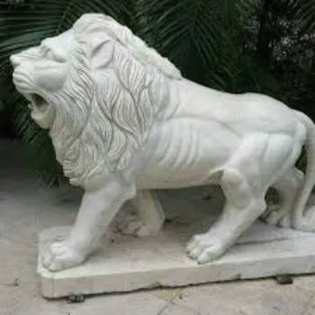  White Marble Lion Statue