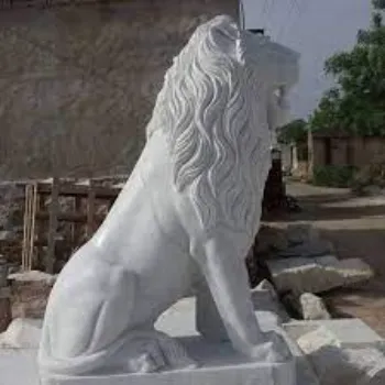  White Marble Lion Statue