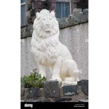  White Marble Lion Statue