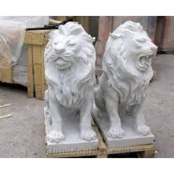 White Marble Lion Statue