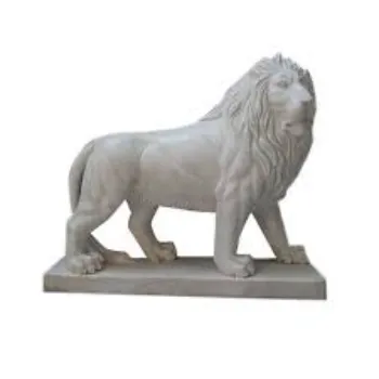 Asian Marble Lion Statue 