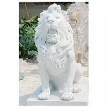 White Marble Lion Statue