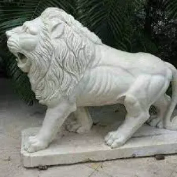  White Marble Lion Statue