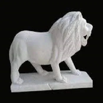 White Marble Lion Statue