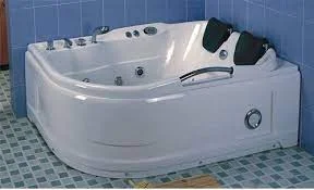 HiTechBath Solution White Acrylic Massage Bathtub