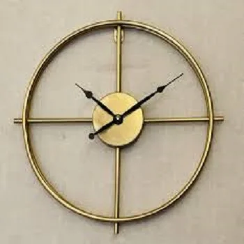 Golden Metal Wall Clock