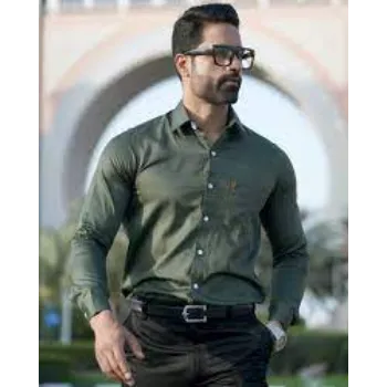 Men Cotton Green Shirts