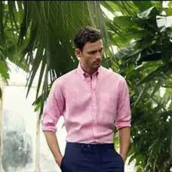 Man Pink Cotton Shirt