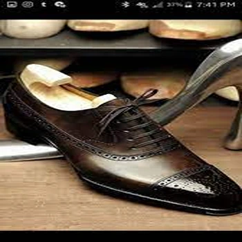 Elegant Black Brown Leather Formal Shoes For Men 