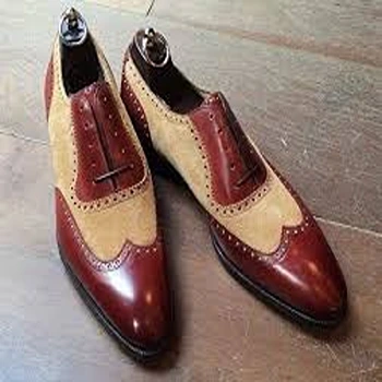 Stylized Red Brown Ethnic formal Shoes for Men