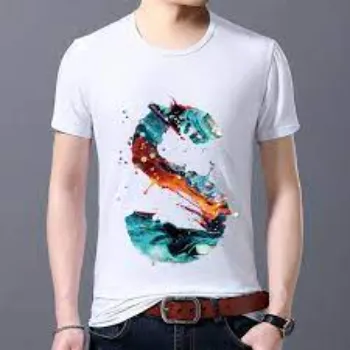 Cotton White Printed Men T Shirts