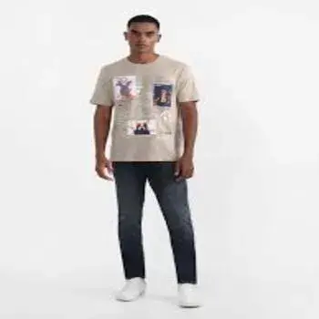 Printed Beige T-Shirt