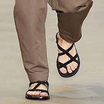 Elegant Black Strap Sandal For Men 