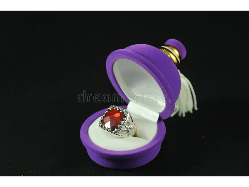 Red Stone Men Silver Ring