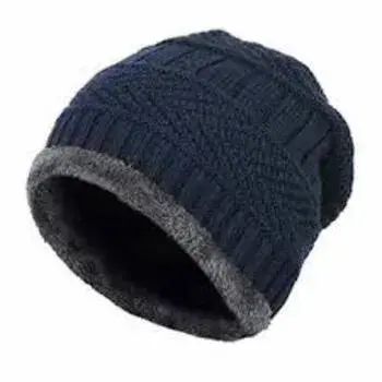 Blue Wool Cap For Men