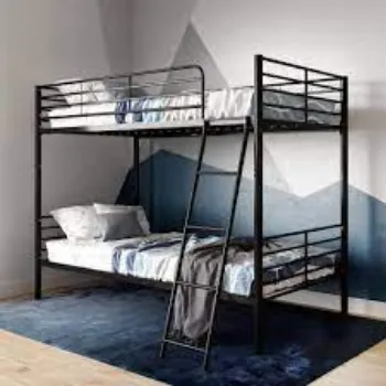 Rectangular Polished Metal Bunk Bed
