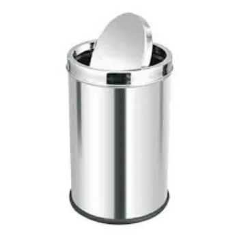 Silver Metal Dustbin