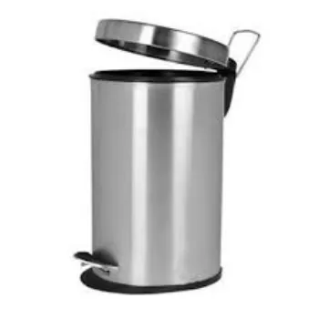 Metal Dustbin Silver Color