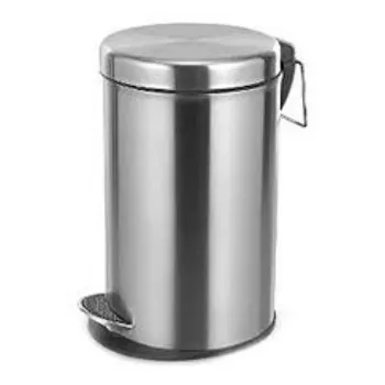 Metal Dustbin   Silver Color